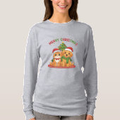 クリスマスの可愛いペットフレンド Tシャツ (正面)
