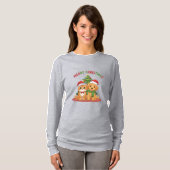クリスマスの可愛いペットフレンド Tシャツ (正面フル)