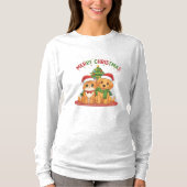 クリスマスの可愛いペットフレンド Tシャツ (正面)