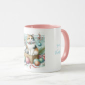 クリスマスの可愛いペルシャ猫 マグカップ (正面右)