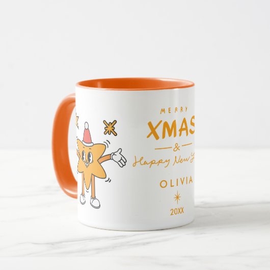 クリスマスの可愛いマグカップ マグカップ (正面左)