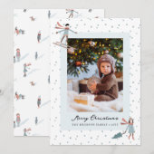 クリスマスの可愛い写真 ホリデーカード (正面/裏面)