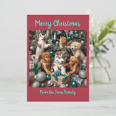 クリスマスの可愛い子犬と子猫 シーズンカード (スタンド正面)