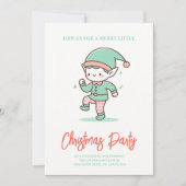 クリスマスの可愛い小妖精や小人踊り 招待状 (正面)