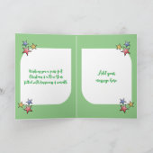 クリスマスの可愛い猫が緑に輝く シーズンカード (内部)
