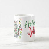 クリスマスの可愛い猫とホリデー雰囲気 コーヒーマグカップ (中央)
