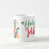 クリスマスの可愛い猫のオーナメント コーヒーマグカップ (中央)
