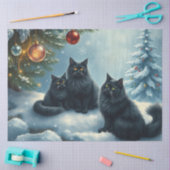 クリスマスの可愛い猫のティシューペーパー 薄葉紙 (クラフト)