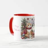 クリスマスの可愛い猫 マグカップ (正面左)