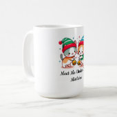 クリスマスの可愛い猫 ミスルトー下で会いましょう コーヒーマグカップ (正面左)