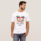 クリスマスの可愛い猫 ミスルトー下で会いましょう Tシャツ (正面フル)