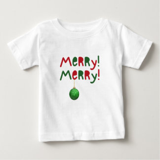 クリスマスの可愛い言葉がプリントされた子供用Tシャツ ベビーTシャツ