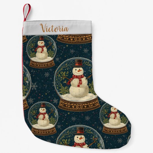 クリスマスの可愛い雪だるまのストックキング スモールクリスマスストッキング (正面)