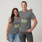 クリスマスの可愛い雪だるまのライトフレーム Tシャツ (ユニセックス)