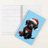 クリスマスの可愛い黒犬 ノートブック (内側)