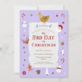 クリスマスの可愛い3日目のベルティクリスマスパーティー 招待状 (正面)