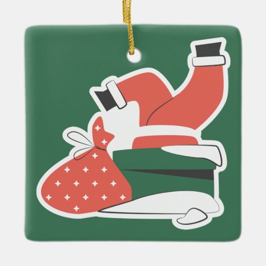 クリスマスの可愛さ セラミックオーナメント (正面)