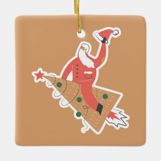 クリスマスの可愛さ セラミックオーナメント (正面)