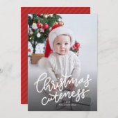 クリスマスの可憐な休暇の誕生発表 シーズンカード (正面/裏面)