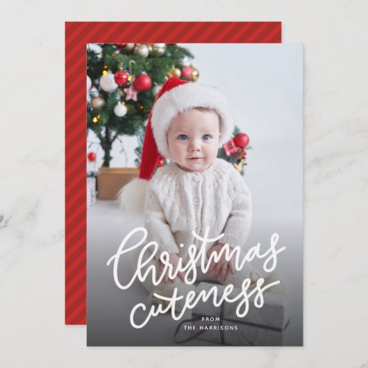 クリスマスの可憐な休暇の誕生発表 シーズンカード (正面/裏面)