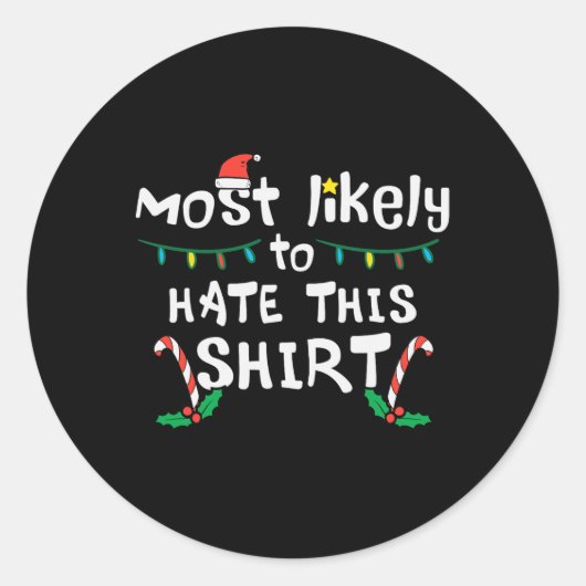 クリスマスの可能性が高いこのクリスマス家族男性の女性を憎む ラウンドシール (正面)