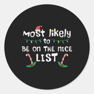 クリスマスの可能性が高い素敵なリストクリスマス家族の一致する女性 ラウンドシール