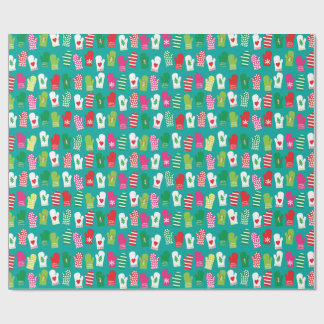 クリスマスの台所ミットパターン ラッピングペーパー