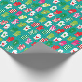 クリスマスの台所ミットパターン ラッピングペーパー (角)