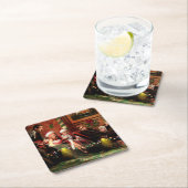 クリスマスの合間 スクエアペーパーコースター (インサイチュ)