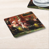 クリスマスの合間 スクエアペーパーコースター (アングル)