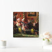 クリスマスの合間 スクエア壁時計 (ホーム)