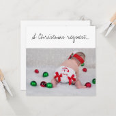 クリスマスの名付け親の提案 赤ちゃんのおむつ姿 カード (正面/裏面インサイチュ)