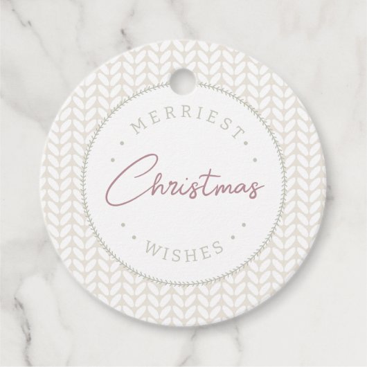 クリスマスの名入れサークルギフトタグ フェイバータグ (正面)