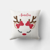 クリスマスの名前が付いたかわいいトナカイ クッション (裏面)