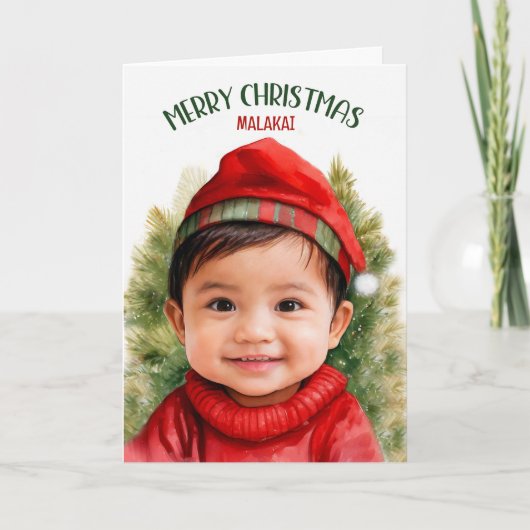 クリスマスの名前を持つアジア系アメリカ人少年 シーズンカード (正面)