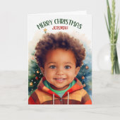 クリスマスの名前を持つアフリカ系アメリカ人の少年 シーズンカード (正面)