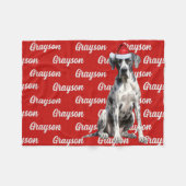 クリスマスの名前を持つ偉大なダンパターン（の模様が）あるドッグ フリースブランケット (正面(横))