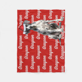 クリスマスの名前を持つ偉大なダンパターン（の模様が）あるドッグ フリースブランケット