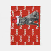 クリスマスの名前を持つ杖のコルソパターン（の模様が）ある犬 フリースブランケット (正面)