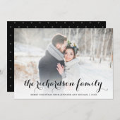 クリスマスの名前 | 白黒(写真) シーズンカード (正面/裏面)