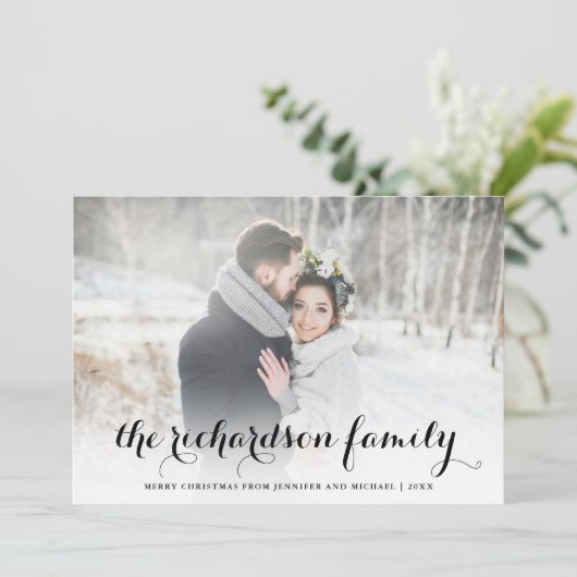 クリスマスの名前 | 白黒(写真) シーズンカード (スタンド正面)