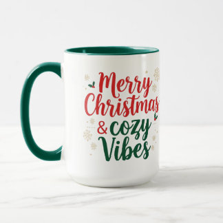 クリスマスの名言が入ったツートン・マグカップ、ホリデーギフトにぴったり マグカップ