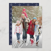 クリスマスの喜ばしい白い手書き写真 シーズンカード (正面/裏面)