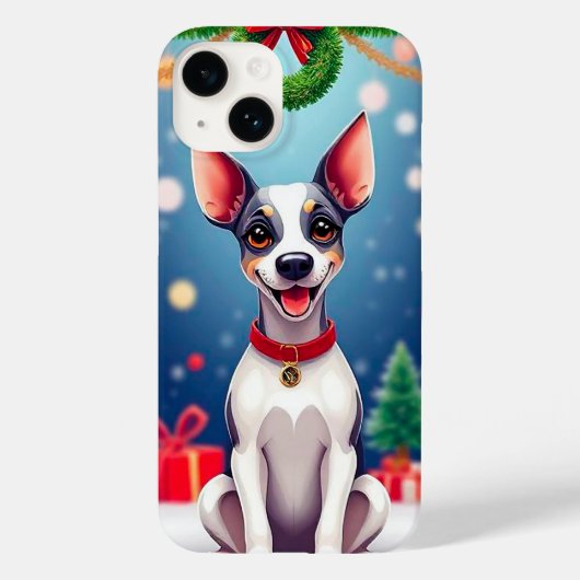 クリスマスの喜びあふれるキャラクターの仔犬 冬の祭典 Case-Mate iPhoneケース (裏面)