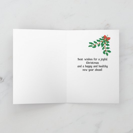 クリスマスの喜びすべての私たちホリーとヤドリギ カード (内部)
