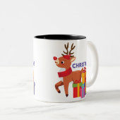 クリスマスの喜びと共にぬくぬくと ツートーンマグカップ (正面右)