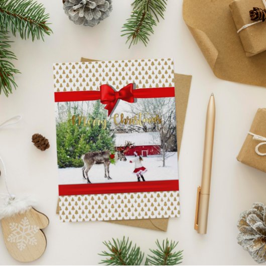 クリスマスの喜びと平和の写真 シーズンポストカード