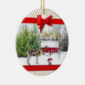 クリスマスの喜びと平和の写真 セラミックオーナメント (右)