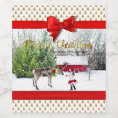 クリスマスの喜びと平和の写真 ワインラベル (シングルラベル)