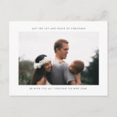 クリスマスの喜びと平和の家族の写真 シーズンポストカード (正面)